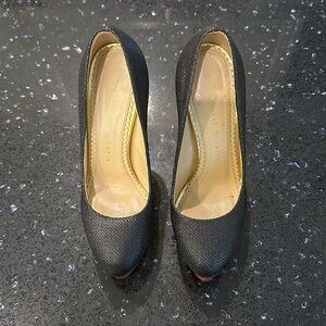 Charlotte Olympia Black Raffia Heels
